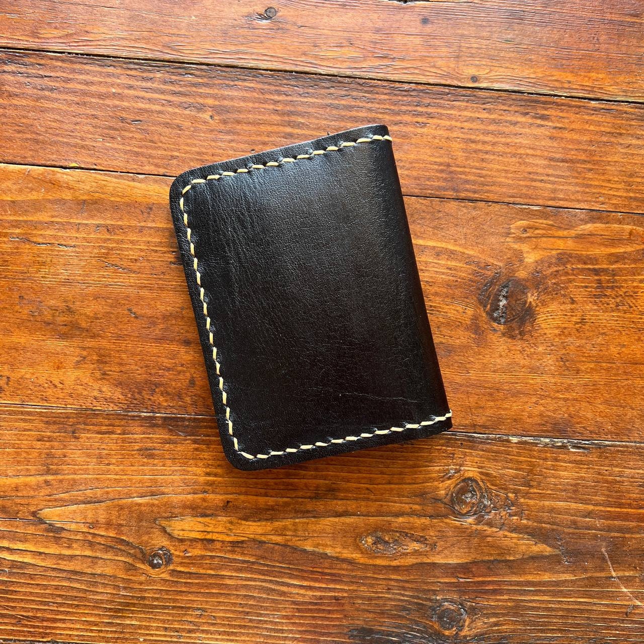 Handmade Genuine Leather Slim Card Wallet - Minimalist Design