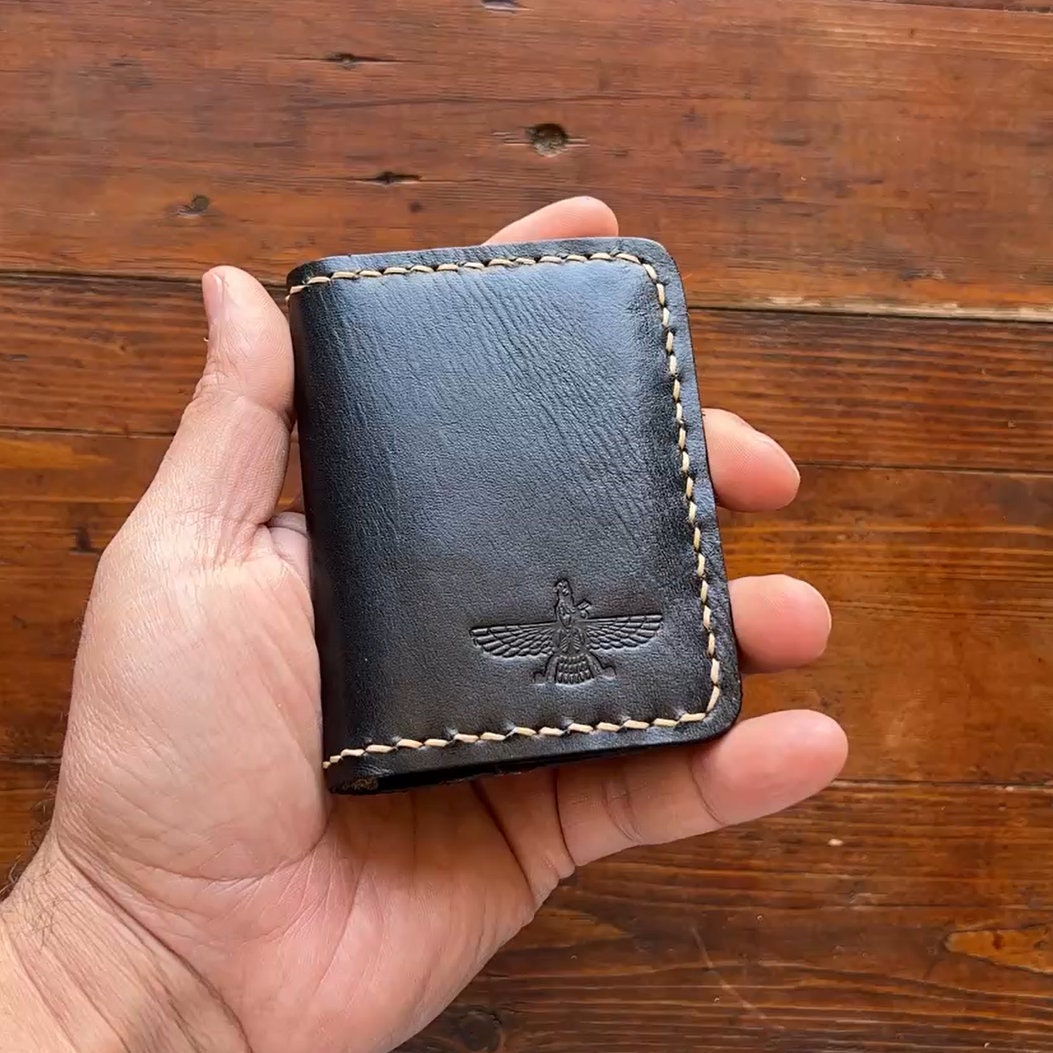 Handmade Genuine Leather Slim Card Wallet - Minimalist Design