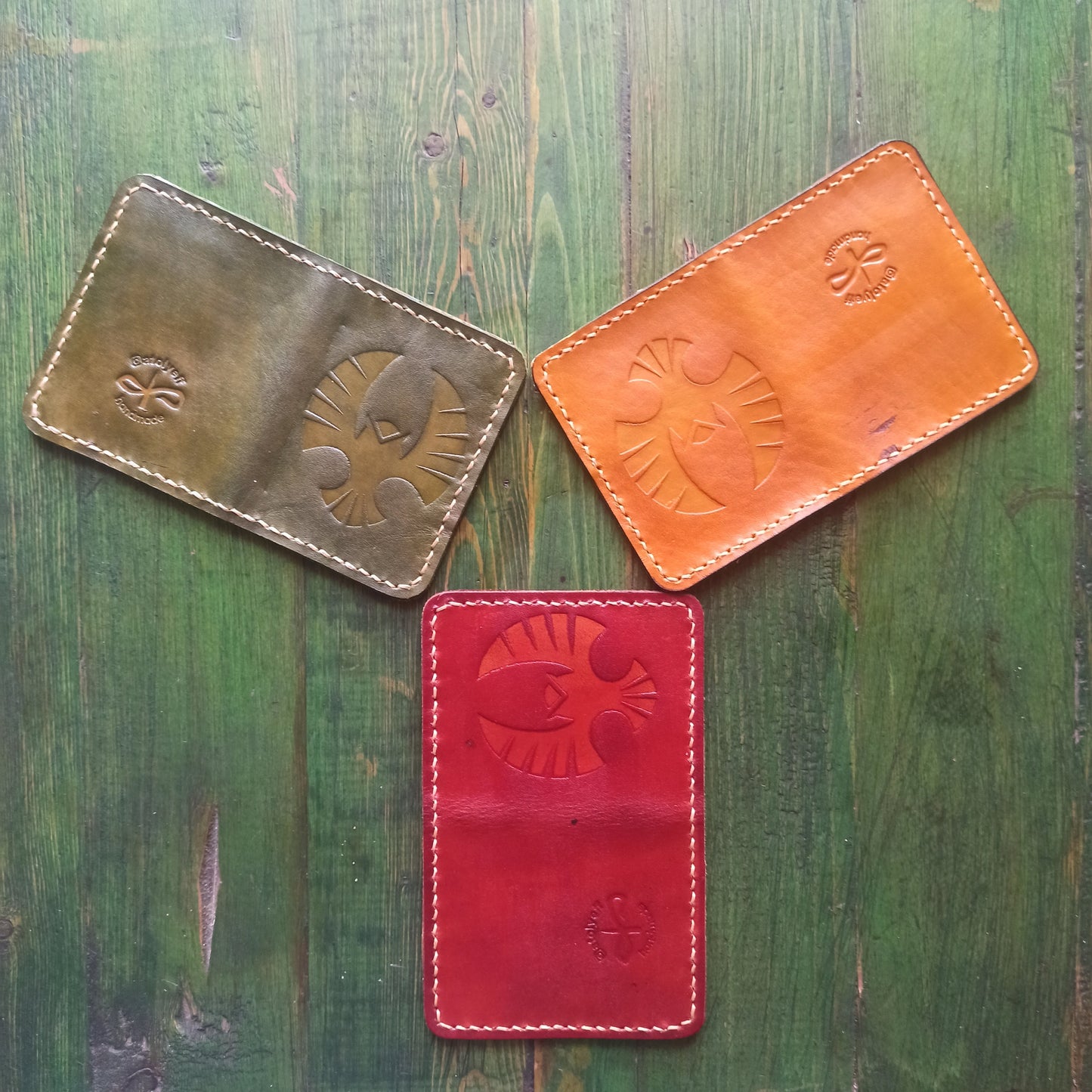 Handmade Genuine Leather Slim Card Wallet - Minimalist Design