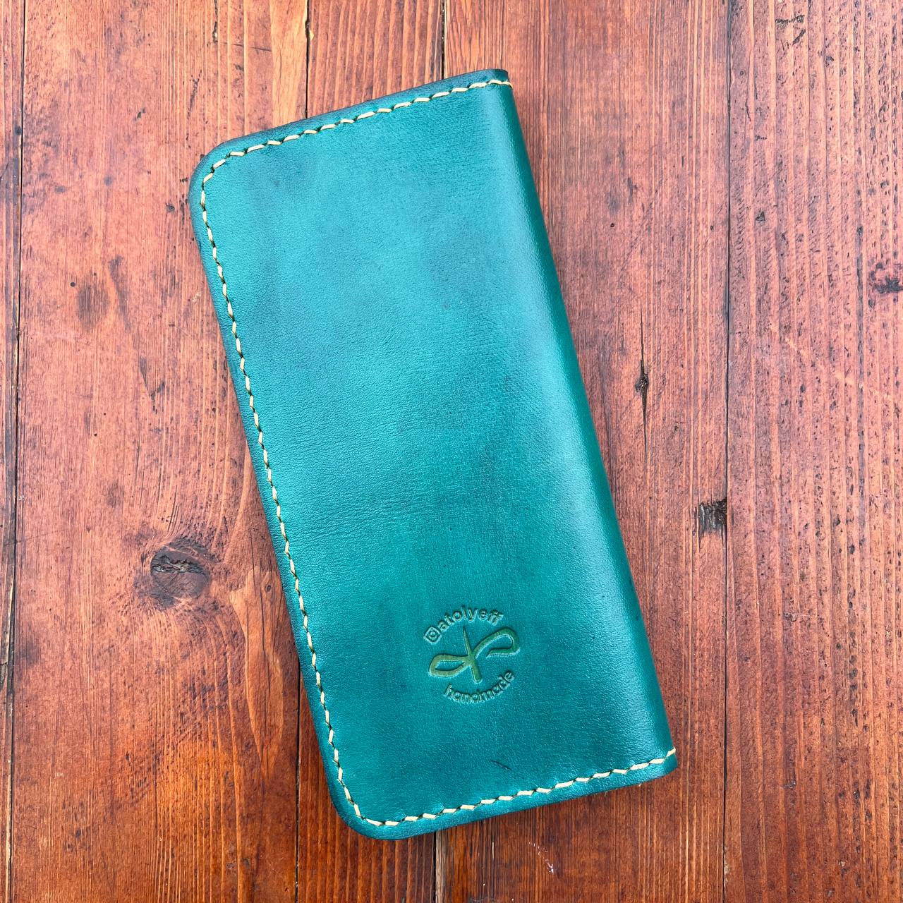 Joan Miro Sunrise Design Engraved Handmade Genuine Leather Wallet